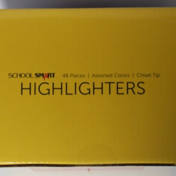 School Smart Tank Style Highlighters, Chisel Tip, Assorted Colors, Pack of 48 - Picture 2 of 2